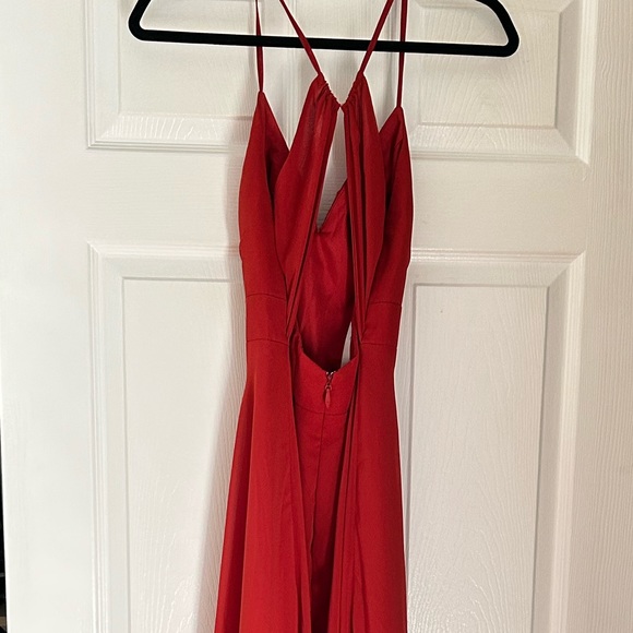 Women’s Azazi Rust Colored Chiffon Bridesmaid Dress Size A2 - Picture 4 of 7